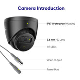 8 Channel 5MP Wired Security Camera System - Hybrid DVR, 8pcs 2MP Turret Cameras, Outdoor & Indoor, Smart Motion Detection, Remote Access
